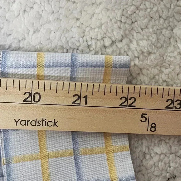 Robert Talbott Caramel Blue/Yellow Striped Button Down Shirt Mens XL - Picture 8 of 10